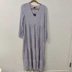 Effortless Long Sleeve Striped Dress